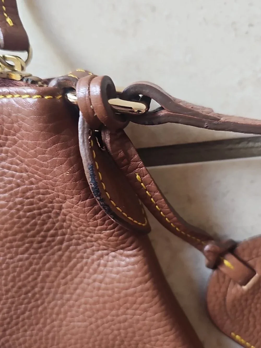 Dooney & Bourke Large Pebble Grain Leather Slouch Hobo Handbag